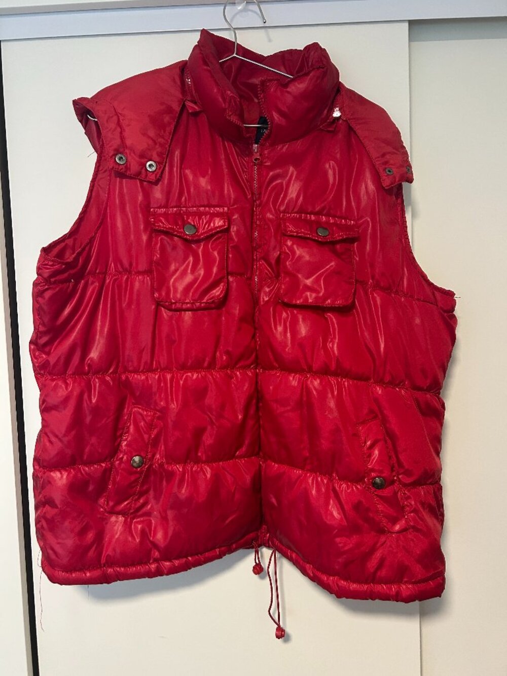Faded Glory Red Hooded Puffer Vest - Size 2X (18-20)